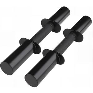 Pair of 16" Olympic Dumbbell Handles for 2-Inch Plates, Loadable Dumbbell Bars with Knurled Rubber Grips for Home Gym Strength Training
