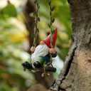 Garden Gnome on Swing Statue Decoration Figurine Ornament for Indoor Outdoor Home Patio Yard Lawn,Gift for Mom (Red Male)