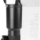 Simple Modern Trek Pivot | 30oz Flip Straw Tumbler with Handle | Water Bottle & Boot | Interchangeable Straw & Chug Lids | Insulated Stainless Steel Jug | Gym Sports Outdoors | Midnight Black