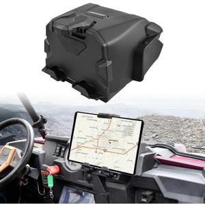 SAUTVS Tablet Holder Phone Mount with Storage Box for Polaris RZR XP 1000/ XP 4 1000 2014-2018 Accessories, Electronic Device GPS Phone Holder Tablet Mount with Storage Bin