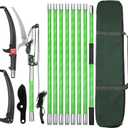 30 Feet Tree Pole Pruner Manual Branches Trimmer Tree Branch Garden Tools Loppers Hand Pole Saws Extendable Height Adustable System for Sawing and Shearing