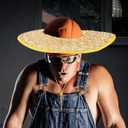 Hard Hat Sun Shade Straw Visor Lightweight Breathable Full Brim Sunshield for Outdoor Work Construction Safety