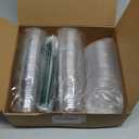 50PCS 12 oz Clear Plastic Cups with Lids and Dark Green Straws, Round Bottom Disposable To Go iced Coffee Cups, Small Bubble Tea Smoothie Cups for Drink Shops, Picnic, Takeout, Party, Office
