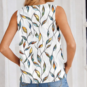 OGLCCG Women Summer Tank Tops Floral Printed V Neck Sleeveless Blouse Shirts Loose Fit Casual Business Work Tunic Cami Shirts,XL,White 3