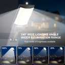 4 Pack Solar Street Lights, Outdoor Flood Light with Dual Motion Sensors, Dusk to Dawn, 6500k Dimmable Security Lamps with Remote Control, IP66 Waterproof Solar Powered Parking Lot Lights