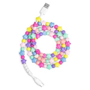 3.3FT USB C Charging Cable, 60W Acrylic Stars Beaded Charger Cord, Compatible with Samsung Galaxy, iPhone 16/15, iPad, and More