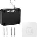 SHIMIDO Upgraded Punch-Free 1000g Automatic Screen Door Closer, Storm & Sliding Screen Auto Door Closer with Steel Drawstring for Bathroom, Bedroom, Study Room etc, (1 Pack Black)