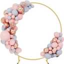 7.2FT Circle Balloon Arch Stand for Floor Round Arch Backdrop Stand for Parties Flower Balloon Arch Frame Kit Flower Gold Metal Arches Backdrop for Birthday Party Wedding Christmas Decorations