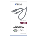 ZGear 6 Foot Silicone Rubber Synk & Charge Cable + ZGear 4 Foot Sync&Charge Cable For Micro USB - Black