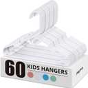 60 Pack Plastic Kids Hangers - Baby Clothes Hanger for Closet, 11.4 Inch White Toddler Infant Hanger for Nursery Boys and Girls Hangers Kids Size, Non-Slip, Non-Distorting from Stretching