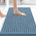 OLANLY Bathroom Rug Mat 24x16, Thick Soft and Absorbent Chenille Bath Mat, Non-Slip Rubber Backing, Machine Washable Quick Dry Bath Rugs for Tub Shower Floor, Home Decor Accessories, Airy Blue