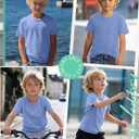 Oakgarden Boys School Basic Shirts 5-16 Years | Short Sleeve Loose Fit Tops, Crew Neck Casual T-shirts for Kids, Soft Layer Breathable Tees, Sports Uniform Daily Wear (Blue)
