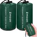 Zmoon Emergency Sleeping Bag Survival Bag, Portable Waterproof Thermal Bivy Sacks, Bivvy Bags, Camping Mylar Sleeping Bag Survival Gear Emergency Blankets Survival Shelter (Green Pack of 2)