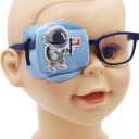 Astropic 3D Silk Eye Patch for Kids | Boys Eye Patch for Glasses | Medical Eyepatch for Children with Lazy Eye (Blue - Astronaut, Right Eye)