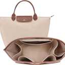 ZTUJO Premium Felt Longchamp Le Pliage Organizer Insert, Compatible with Longchamp Le Pliage Energy, Shoulder Bag, Top Handle, Xtra (Beige, Medium)