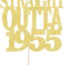 Gold Straight Outta 1955 Cake Topper, Happy 71th Birthday Cake Topper, Cheer 71th Cake Topper 71 and Fabulous Cake Decoration, 71th Birthday/Wedding Party Decoration