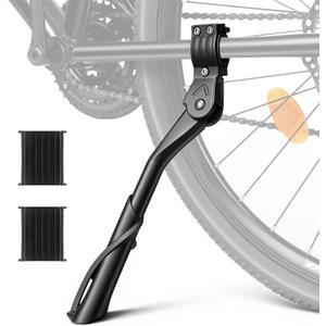 WSDCAM Bike Kickstand for Adult Bike, Adjustable Rear Side Bike Kick Stand for 24-29" for Bicycles, Aluminum Alloy Sturdy Non-Slip Wider Base Stands For Mountain Bikes, Road Bikes, Cargo bicycle etc.