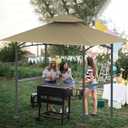 Grill Gazebo Replacement Canopy Top, 5'x8' Top Double Tiered Replacement Canopy Roof, Grill Shelter Cover Roof Fit for Gazebo Model L-GG001PST-F (Khaki)