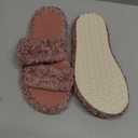 EverFoams Womens Fuzzy Open-toe Slippers Soft Comfy Memory Foam Indoor House Shoes, Size 11-12