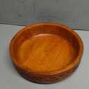 EDHAS Mango Wood Decorative Round Carved Bowl for Decoration, Centerpiece Bowl for Table (10" x 10" x 2.5")