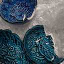 BCS Ceramic Pinch Bowls Set of 6, Small Bowls for Dipping - Cooking Prep & Charcuterie Board Bowls, Soy Sauce Dish, Turquoise Handmade Decorative Serving Dishes (3.2'' - 3 oz)