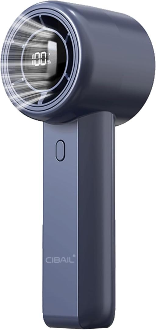 CIBAIL Mini Fan Portable Handheld - USB Rechargeable, 3 Speeds, 3H Max Cooling, Ultra Quiet, Lightweight Pocket Fan for Travel, Office, Home (Blue)