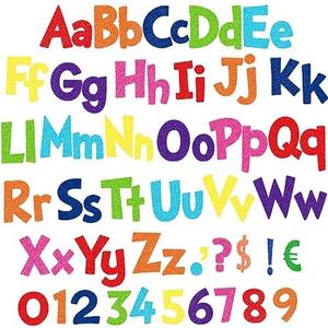 Tenare 268 Pcs Large Bulletin Board Letters 5 Inch Alphabet Combo Set, Chalkboard Poster Letters Cutouts for Board Display Craft Home Wall Decor(Glitter Rainbow)