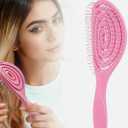 Detangle Hair Brush for Women & Men,Unique Spiral Detangling Hairbrush,Vented Detangling Brush for Straight/Dry/Wet(Dark-Pink)Color: Dark Pink