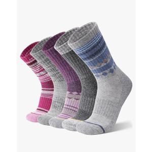ANTSANG Merino Wool Hiking Socks for Men & Women 5 Pairs Thermal Warm Winter Thick Cushion Moisture Wicking Crew Boot Socks, Multicolor, M