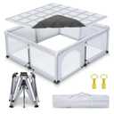 Foldable Baby Playpen with Detachable Thicken Mat, 59X71 in Foldable playpen for Babies and Toddlers, Indoor&Outdoor Portable palypen. Quick Installation&Quick Folding Baby Play Pen