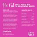 Tiki Cat Silver Mousse, with Salmon & Pumpkin in Broth, Silky Smooth Nutrient Rich Formulated for Older Cats Aged 11+, 2.9 oz. Pouch (12 Count) (EXP 08/11/27)