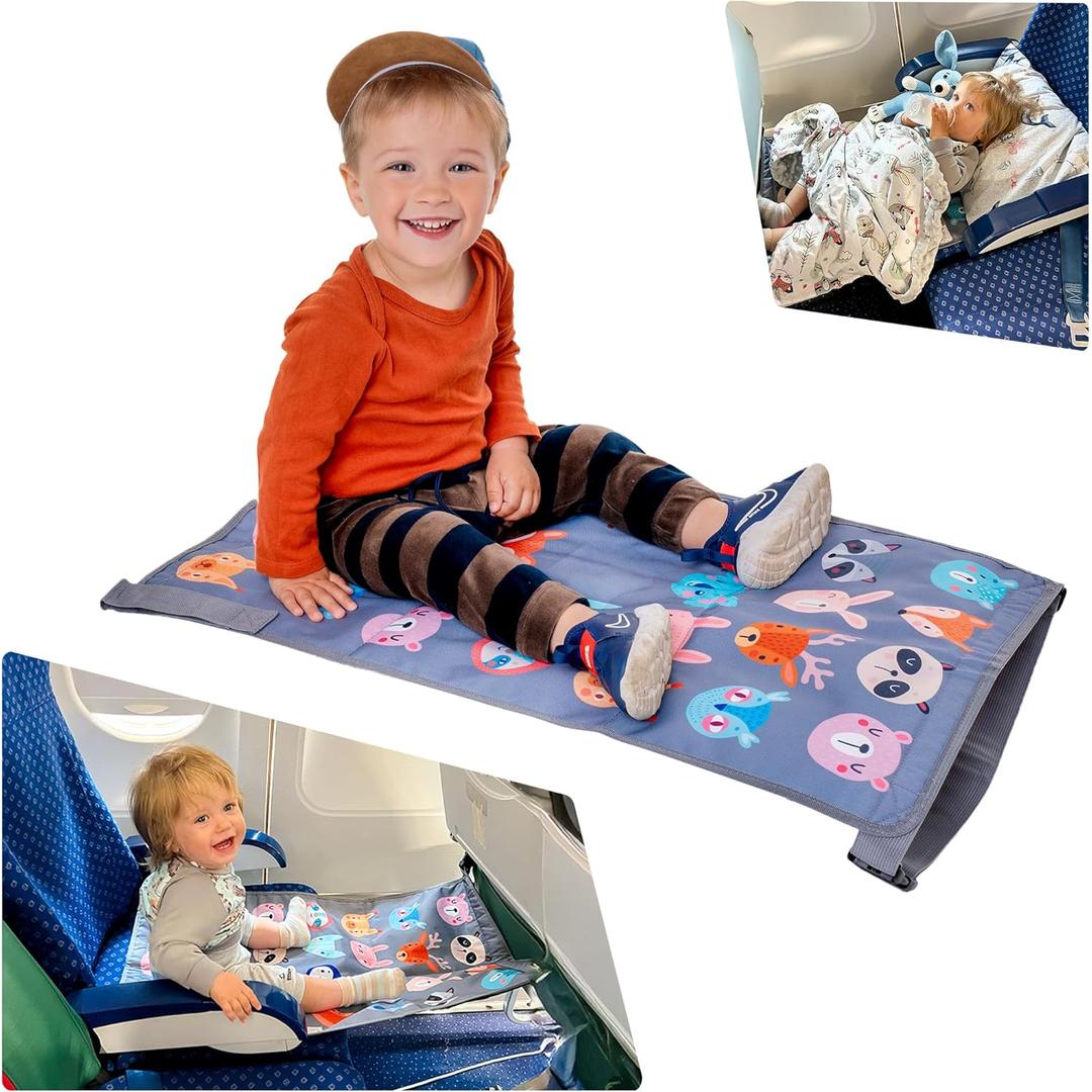 Little Traveler Toddler Airplane Bed & Seat Extender  Cozy & Easy Setup Airplane Bed for Kids, Ages 1-4 (Gray)