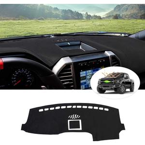 CARTIST Dashboard Cover Mat for 2015-2018 2019 2020 Ford F-150 F150 Accessories Dash Cover Flannel Dash Mat Sunshade Glare UV Rays Protector(Without HUD)
