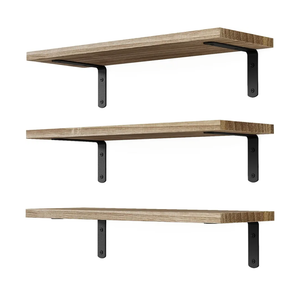 Floating Shelves, 3 Sets Wall Shelves, Wooden Floating Shelves for Wall Décor, Wall Mounted Floating Bathroom Shelf for Storage, Floating Book Shelf for Bedroom, Living Room – Rustic Brown