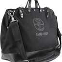 Klein Tools 510218SPBLK Tool Bag, Large 18-Inch Deluxe Canvas Tool Bag and Organizer with 13 Pockets and Shoulder Strap, Black