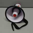 Pyle 20W Megaphone Bullhorn - 5.4'' x 8.6'' Portable Megaphone, Projection Range 1000 Sq. Yards, Voice Talking & Siren Alert, Shoulder Strap, Battery Operated, (White)