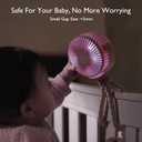 Momcozy 8000mAh Portable Stroller Fan, 27H Ultra-long Battery Life Detachable 4 Speed 360Rotate LED Night Light with 2 Modes, USB Rechargeable Handheld Cooling Fan for Travel/Car Seat/Bedroom