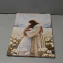 Jesus Hugging Girl Canvas Wall Art Jesus and Woman Wall Decor Pictures Modern Christian Healing Embrace Mormon Prints Posters for Hallway Bathroom Dining Living Room Kitchen Wall Bedroom Decoration (canvas, 12x16in)