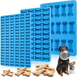 Dog Treat Molds for Baking and Freezing 2 Pcs 15, 108 Cavity Dog Bone Silicone Mold Blue Non Stick Dog Biscuit Molds for Biscuits Pudding Chocolate Cookie Candy, Oven Microwave Freezer Safe