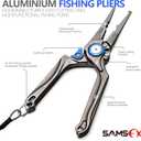 SAMSFX Fishing Pliers, Muti-Function Fly Fishing Tools, 8" Saltwater Resistant Gear Hook Remover Split Ring Tungsten Cutters, with Lanyard & Sheath