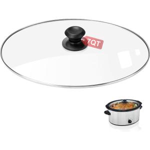 Oval Glass Crock Pot Lid 7 Quart Replacement for Oval lid Crock Pot Slow Cooker SCV700SS and for Hamilton Beach Slow Cooker Lids Replacement 7 Quart 33474G.