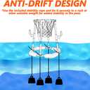 Pool Basketball Hoop Floating with Anti-Tip & Anti-Drift Design, Basketball & Ring Toss Pool Toys for Kids Ages 4-8, 8-12, Summer Outdoor Water Toys Pool Games for Adults and Family