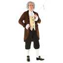 Morph Benjamin Franklin Costume, Founding Fathers Colonial Outfit for Men, Historical Dress Up, Adult Costume, Medium
