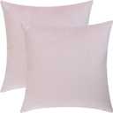 Jeneoo Comfy Soft Velvet Throw Pillow Covers for Sofa Couch, Decorative Solid Square Cushion Cases for Bedroom Car (Baby Pink, 20 x 20 Inches, 2 Pieces)