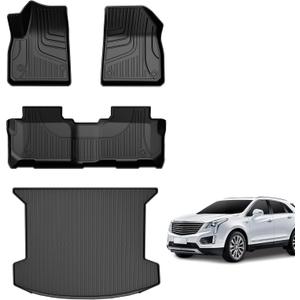 Floor Mats& Cargo Mat fit for Cadillac XT5 2017-2025 2026 : Custom Fit All Weather TPE Heavy Duty Car Floor Liners 2025 XT5 Accessories