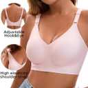 Womens Deep V Bras Wireless Comfortable Bra Supportive No Underwire Bras Tshirt Push Up Bralettes Plunge Seamless Bra (Pink, S)