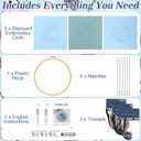 Mindsoft 3 Sets Possum Embroidery Kit with Embroidery Hoop Easy Pattern Needlepoint Kit for Beginners and Adults Hand Crafts Needlepoint Set with Needles Thread and Instruction, 7.9 inches