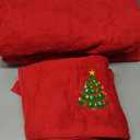 Peryiter 6 Pack Cotton Christmas Bath Towels Set Red Christmas Tree Towels Bathroom Set, Soft and Absorbent, Contains 2 Bath Cloth, 2 Hand Cloth and 2 Washcloths