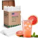 Glotoch Express 500 PCS Individually Wrapped Clear Plastic Straws, 10.25'' Long, 0.24'' Diameter Disposable Drinking Straws for Every Occasion, Party, Made in USA