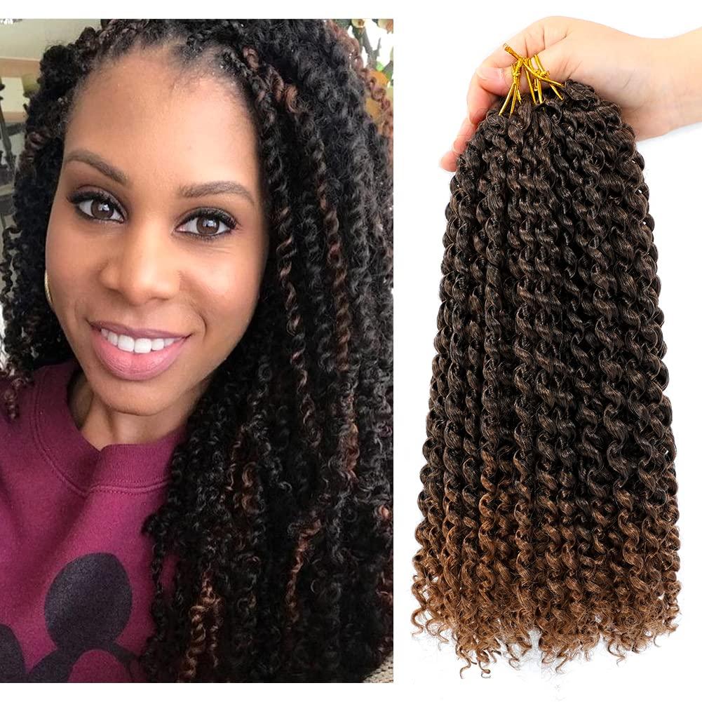 Dansama 7 Packs Passion Twist Hair Water Wave Braiding Hair for Butterfly Style Crochet Braids Bohemian Hair Extensions (14inch (Pack of 7), T1B/30)